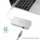 LESHP alumínium fehér Type-c USB-3.0 3 portos HUB RJ45 Gigabit 49.68-kompatibilis 4K PD töltő digitális AV átalakító