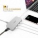 LESHP alumínium fehér Type-c USB-3.0 3 portos HUB RJ45 Gigabit 49.68-kompatibilis 4K PD töltő digitális AV átalakító