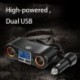 12V DC autós szivargyújtó adapter 2 utas dupla dugós aljzat kettős USB LCD autós töltő osztó feszültség monitor
