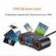 12V DC autós szivargyújtó adapter 2 utas dupla dugós aljzat kettős USB LCD autós töltő osztó feszültség monitor
