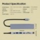 7 az 1-ben USB C hub – 4K HDMI-kompatibilis Type C adapter OTG Thunderbolt 3 dokkoló PD TF SD-vel Macbook Pro/Air iPad XPS