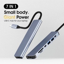 7 az 1-ben USB C hub és 4K HDMI-kompatibilis Type C adapter OTG Thunderbolt 3 dokkoló PD TF SD-vel Macbook Pro/Air iPad XPS