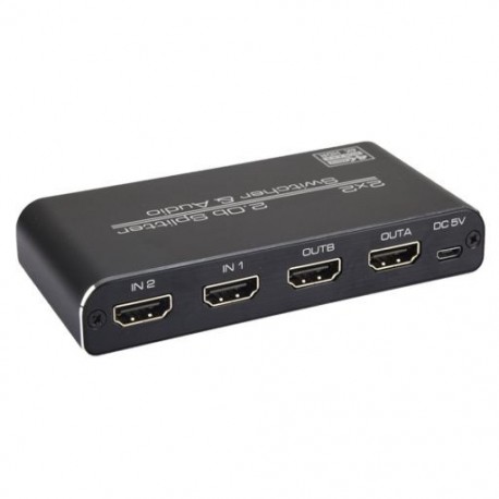 2x2 mátrix kapcsoló elosztó támogatás PCM2, 5.1CH, DTS5.1, D-TrueHD HDMI-kompatibilis kapcsoló 2x2 támogatás HDCP