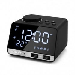 Csomag: EU csatlakozó - K11 Bluetooth-kompatibilis 4.2 rádiós ébresztőóra hangszóró 2 USB porttal LED digitális