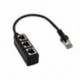 Szín: 1-3 - 1 db RJ45 LAN csatlakozó Ethernet hálózati elosztó adapter 1 dugasz-3 aljzatú adapterkábel hálózati