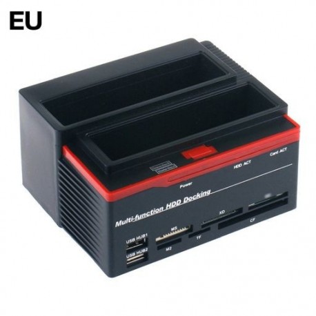 Szín: EU csatlakozó - Mobile Hard Disk Box HDD dokkoló állomás USB 2,5 hüvelykes 3,5 hüvelykes SATAI/II/III IDE Dual