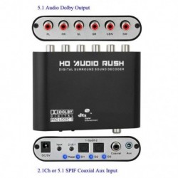 5.1 csatornás audio dekóder SPDIF koaxiális RCA DTS AC3 optikai digitális erősítő analóg átalakító erősítő HD