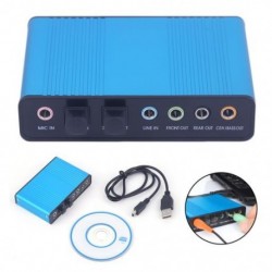Külső hangkártya USB 6 csatornás 5.1/7.1 Surround Adapter Audio USB 2.0 optikai hangkártya adapter PC laptop asztali