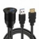 Kábel hossza: 1M - USB 3.0 és HDMI-kompatibilis – HDMI-kompatibilis   USB3.0 AUX bővítőműszerfal vízálló autó