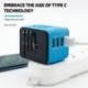 Szín: kék - 5 V-os univerzális átalakító utazási töltő tápadapter 4 USB-porttal Okostelefon gyorstöltés US UK EU AUS