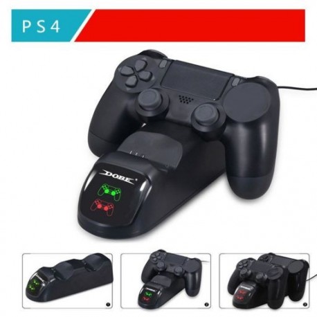 Kettős USB fogantyú, gyorstöltő dokkolóállomás állványtöltő PS4/PS4 Slim/PS4 Pro játékvezérlőhöz Gamepad