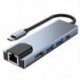 Szín: 5 az 1-ben - USB C hub HDMI-kompatibilis Rj45 100M VGA-adapter OTG Thunderbolt 3 dokkoló PD TF SD jack 3,5 mm-es Macbook