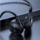 Fekete szín - True Bone Conduction fejhallgató Fone Bluetooth-kompatibilis De Ouvido Wear nyitott füles horog Könnyű súly,