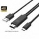 Szín: tápegységgel - TYPE-CUSB3.1 HDMI-kompatibilis adapterkábelhez C típusú vetítővászon 4K30Hz TV-átalakító kábel