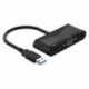 Fekete szín - 3 az 1-ben USB 3.0 – HDMI-kompatibilis VGA 3.5 Adapter Audio csatlakozóval USB 3.0 Hub Mac Air Pro Huawei