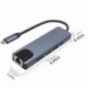 USB C HUB 3.0 USB C típusú adapterhez 4K HDMI-kompatibilis Type C hub USB Splitter 3 USB C dokkolóállomás RJ45 Macbook Pro