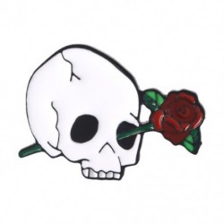 Fém színe: XZ1768 - 10 DB / LOT Death Love Zománc Pin Csontváz Bordás kalitka Rózsa Virág kitűző bross Féktű