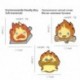 Fém színe: XZ3728 - 10 DB / LOT Calcifer Zománc Pin Egyedi Fire Elf japán anime fibulák Anime bross hajtóka jelvény