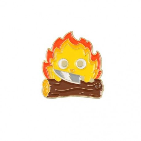 Fém színe: XZ5877 - 10 DB / LOT Calcifer Zománc Pin Egyedi Fire Elf japán anime fibulák Anime bross hajtóka jelvény