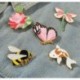 Fém színe: XZ5498 - 10 DB / LOT Kínai tintával festett zománctű Egyedi Lotus Dragonfly Koi Butterfly Bee bross táska