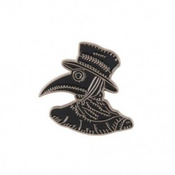 Fém színe: XZ1573 - 10 DB / LOT Punk Collection Zománc Pins Sötét Fekete Bross Plague Doctor Heart Wine Hell Badge Farmer