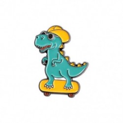 Fém színe: XZ4463 - 10 DB / LOT Rock Fiatal Dinoszaurusz Zománc Pins Életünk Aranyos Kerékpáros Állat Bross Lapel