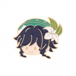 Fém színe: XZ5205 - 5style Genshin Impact Zománc Pin Egyedi Chibi Tartaglia Klee Paimon Venti Keqing Bross Játék Lapel