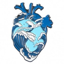 Fém színe: XZ2051 - Szív bross Koponya Bross Szivárvány Védelem Szív Óceán Szív Összetört Szerelem Szív