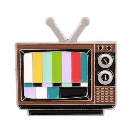 Fém színe: XZ2797 - Nincs jel zománctű Egyedi régi iskola TV képernyős brossok inghez hajtóka táska Kreatív jelvény