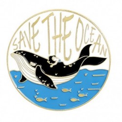 Fém színe: XZ3010 - Bálna bross Tengeri állat bross Save Ocean Save Bálnazománc Ruházati Kiegészítők Hátizsák Bross