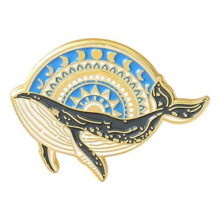 Fém színe: XZ3674 - Bálna bross Tengeri állat bross Save Ocean Save Bálnazománc Ruházati Kiegészítők Hátizsák Bross