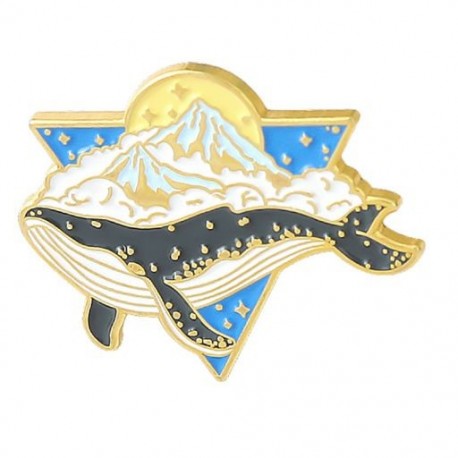 Fém színe: XZ3676 - Bálna bross Tengeri állat bross Save Ocean Save Bálnazománc Ruházati Kiegészítők Hátizsák Bross