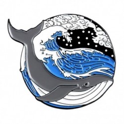 Fém színe: XZ2312 - Bálna bross Tengeri állat bross Save Ocean Save Bálnazománc Ruházati Kiegészítők Hátizsák Bross
