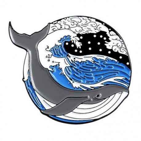 Fém színe: XZ2312 - Bálna bross Tengeri állat bross Save Ocean Save Bálnazománc Ruházati Kiegészítők Hátizsák Bross