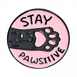 Fém színe: XZ3329 - Rajzfilm Macska Mancs Bross Cica Kávé Csillag Macska Ábécé Kerek Olajötvözet Ruházat