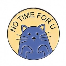 Fém színe: XZ4141 - Rajzfilm Macska Mancs Bross Cica Kávé Csillag Macska Ábécé Kerek Olajötvözet Ruházat