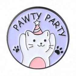 Fém színe: XZ4385 - Rajzfilm Macska Mancs Bross Cica Kávé Csillag Macska Ábécé Kerek Olajötvözet Ruházat