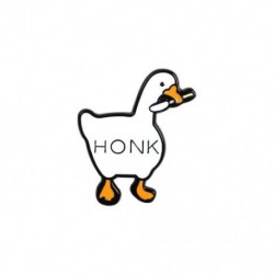 Fém színe: XZ3106 - 10Styles Honk Honk Zománctű Egyedi pajkos liba brosstáska hajtóka Rajzfilm Vicces Állatjelvény