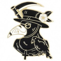 Fém színe: XZ2983 - Pestis doktor csőrötvözet cowboy jelvény Kreatív vad varjú bross tű Rajzfilm bross hajtóka tűk