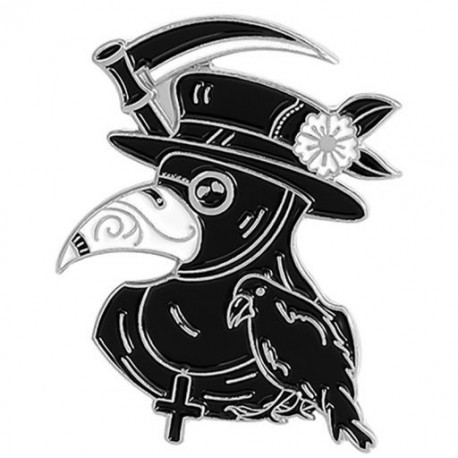 Fém színe: XZ2984 - Pestis orvos csőrötvözet cowboy jelvény kreatív vad varjú bross tű Rajzfilm bross hajtóka tűk