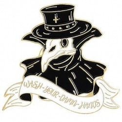 Fém színe: XZ2990 - Pestis orvos csőrötvözet cowboy jelvény kreatív vad varjú bross tű Rajzfilm bross hajtóka tűk