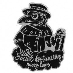 Fém színe: XZ2995 - Pestis doktor csőrötvözet cowboy jelvény Kreatív vad varjú bross tű Rajzfilm bross hajtóka tűk