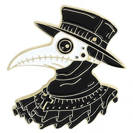 Fém színe: XZ3000 - Pestis orvos csőrötvözet cowboy jelvény kreatív vad varjú bross tű Rajzfilm bross hajtóka tűk