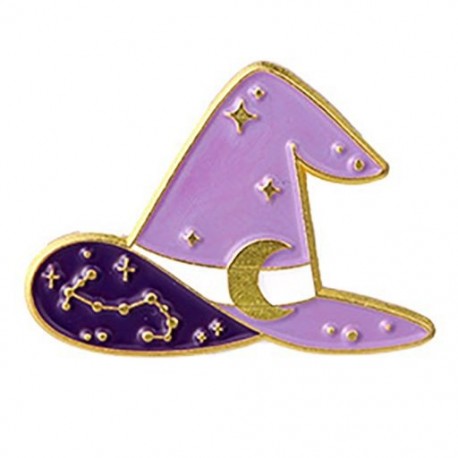 Fém színe: XZ3889 - Varázsló sapka bross Kreatív varázsló macska Halloween boszorkány tök alakú bross ruházat