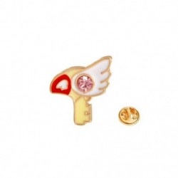 Fém színe: xz531 - Kártyafogó Sakura Clow kártyaszárnyak Star Stick Bird KERO bross farmer dzseki kitűző japán