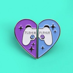 Fém színe: CC1506 - JÁTÉKOS Kék Ibolya Szív alakú Zománc Bross Játékfogantyú Megtört Szív 2db/készlet Brosstűk