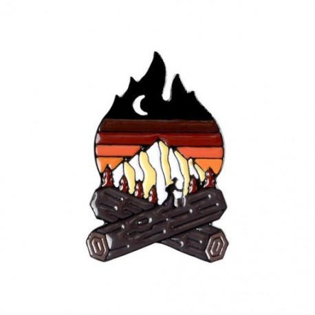 Fém színe: XZ2345 - Szabadban Hegyi Csillagos Éjszakai Zománctű Egyedi Vad Kemping Túra Bross Táska Ruházat Féktű