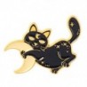 Fém színe: XZ5458 - Macska Bross Koponya Macska Bross Halloween Varázsló Kalap Pár Macska Nap Hold Macska Bross Fekete