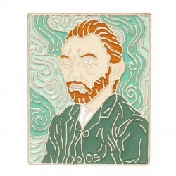 Fém színe: XZ3154 - Van Gogh olajfestmény bross Van Gogh bross galaxis bross csillag Hold Napraforgó fibula Art bross Van
