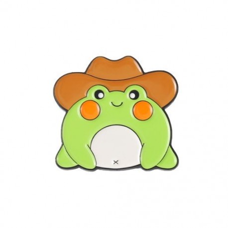 Fém színe: XZ5902 - Vicces kis béka kollekció Fém Zománc Bross Rajzfilm Aranyos Cowboy Szerelem Béka Kis Állat Kitűző